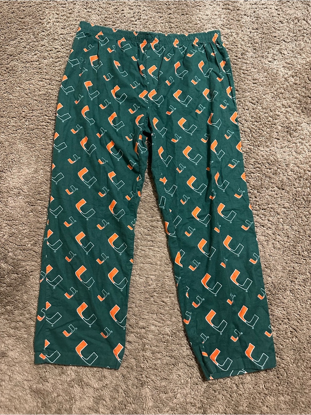 Vintage NCAA Miami Hurricane “triple green” pants 00s size large
